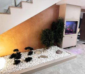Decorative trees and bonsai at Hotel Persenk, Devin town